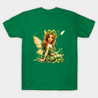 St. Patricks Day Fairy Shamrocks Butterfly Saint Patricks Day T-Shirt
